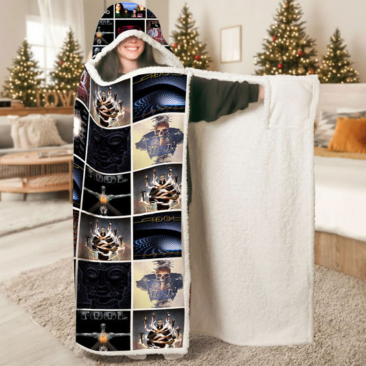 Tool Wearable Hooded Blanket – Iconic Album Cover Collage Cozy Gift