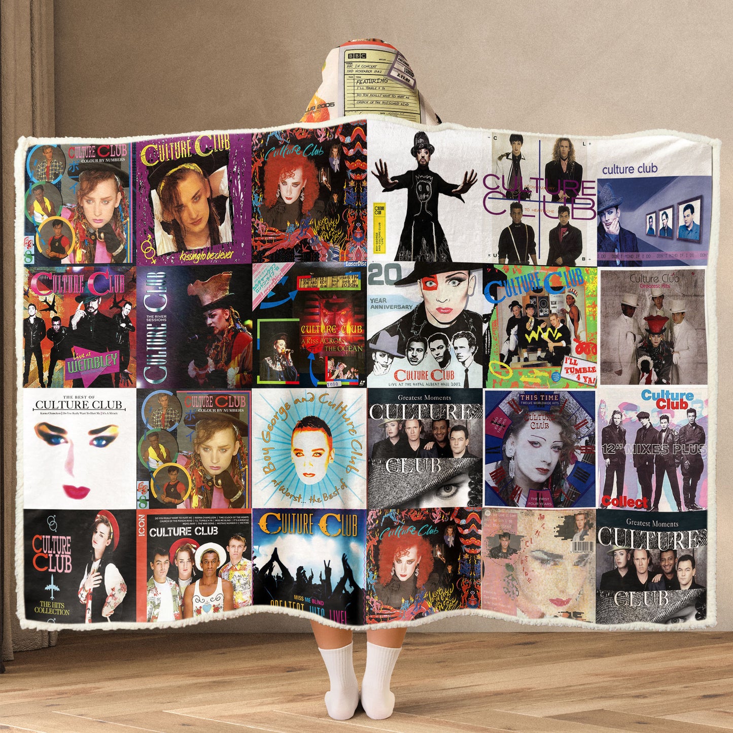 Culture Club Wearable Hooded Blanket – A Cozy Burst of Colorful 80s Pop Nostalgia