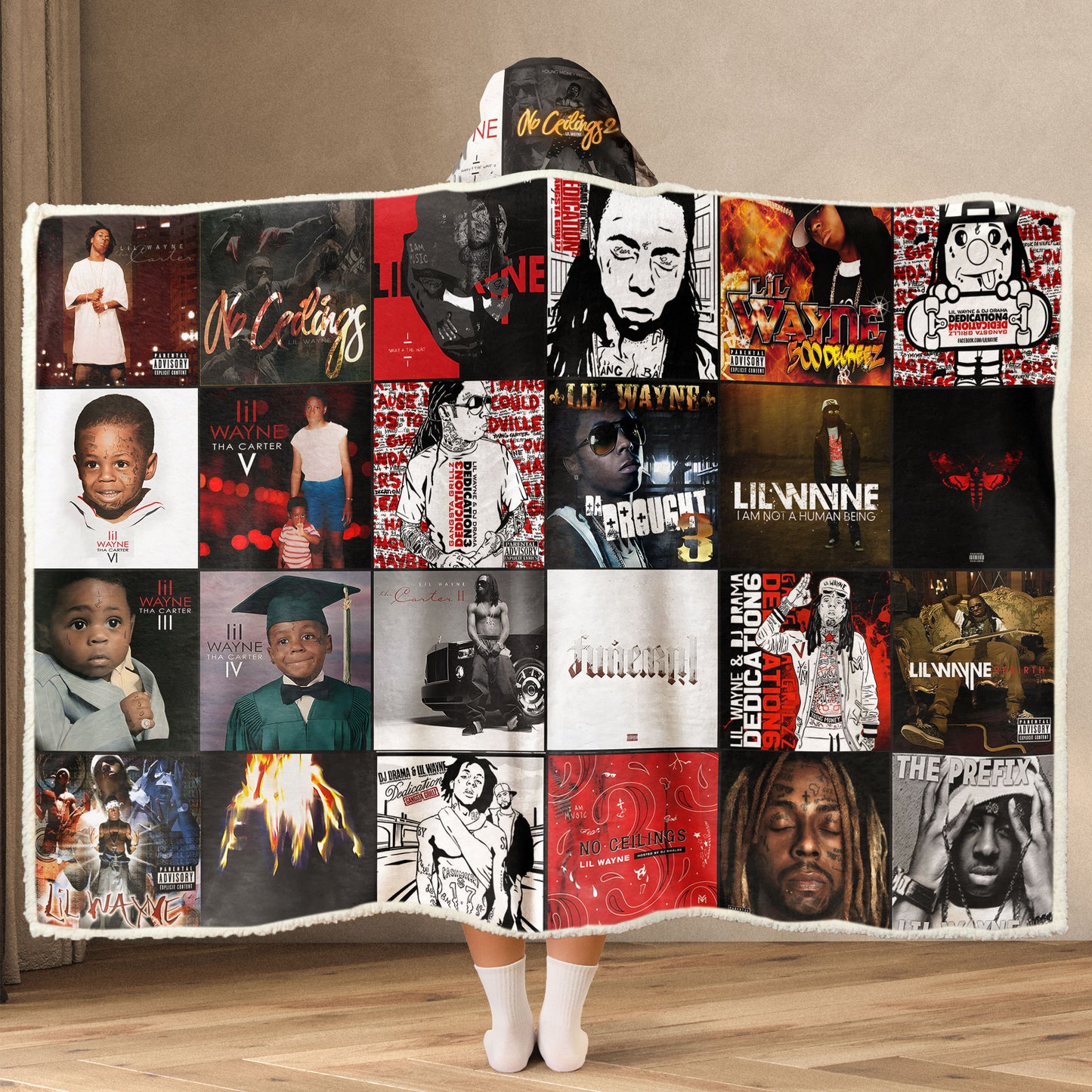 Lil Wayne Wearable Hooded Blanket – A Cozy Tribute to Mixtape Greatness & Hip-Hop History