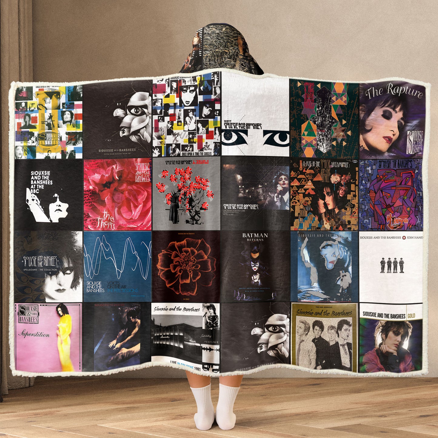 Siouxsie and the Banshees Wearable Hooded Blanket – A Cozy Wrap of Gothic Art-Punk Atmosphere