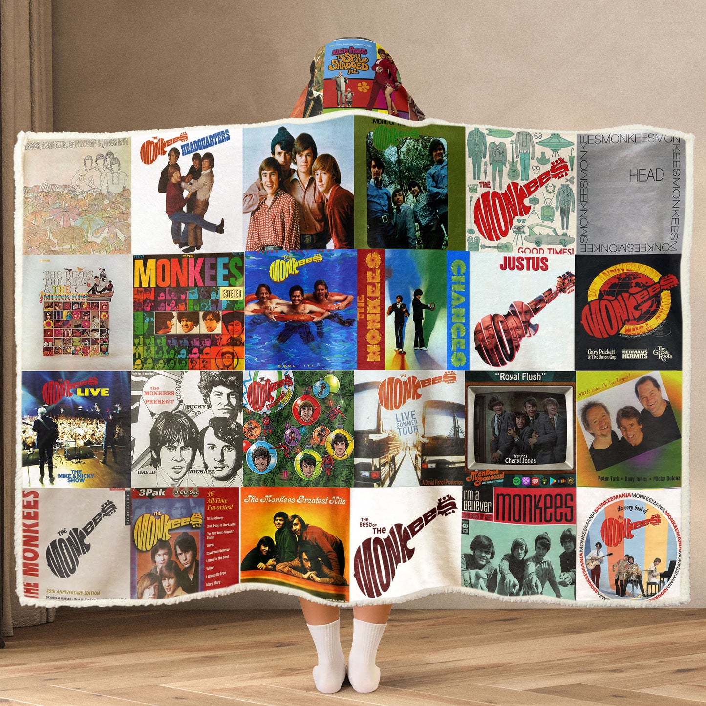 The Monkees Wearable Hooded Blanket – A Warm Wrap of 60s Pop Nostalgia