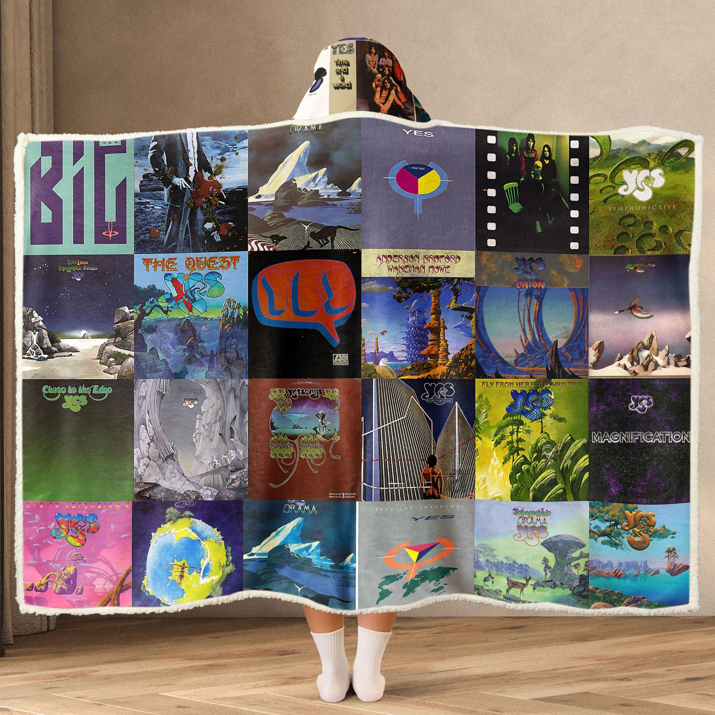 YES Wearable Hooded Blanket – A Cozy Wrap of Progressive-Rock Magic & Retro Wonder