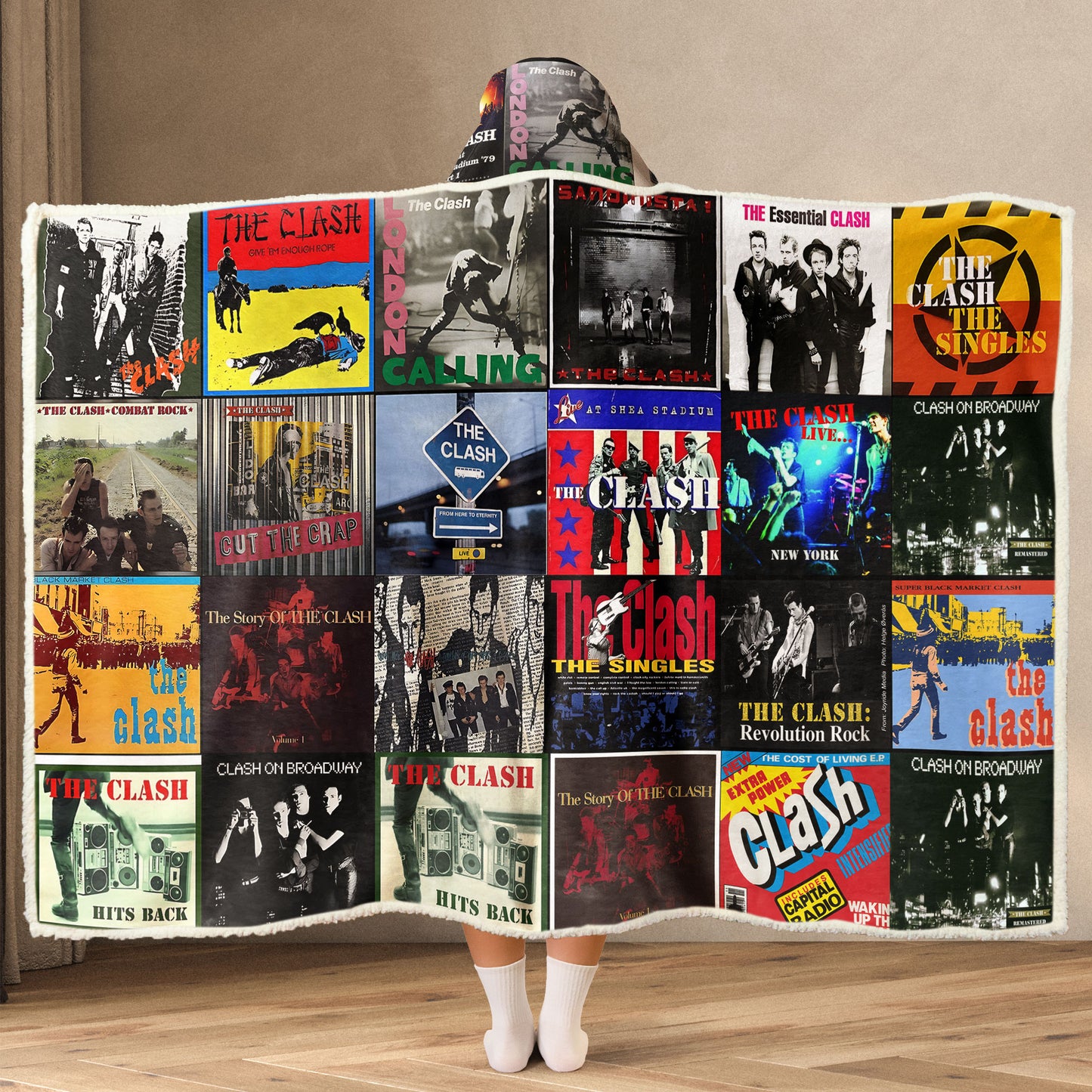 The Clash Wearable Hooded Blanket – A Cozy Burst of Punk Rock Rebellion