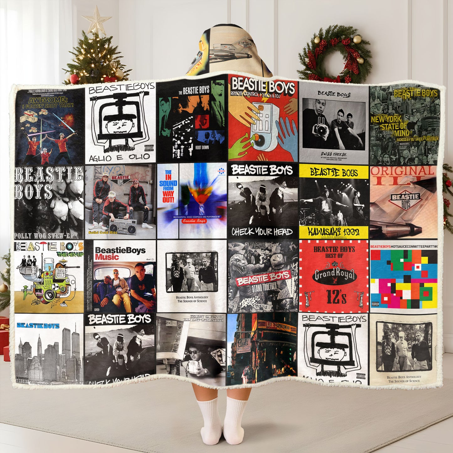 Beastie Boys Wearable Hooded Blanket – Iconic Album Cover Cozy Music Quilt