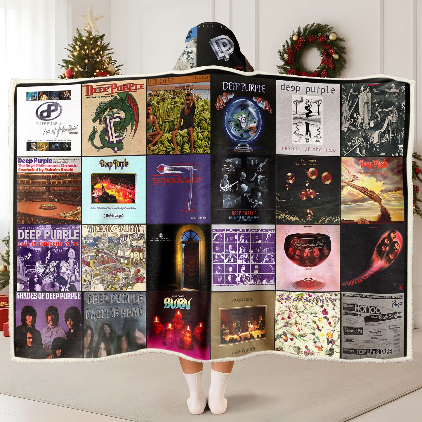 Deep Purple Wearable Hooded Blanket – A Warm Wrap of Timeless Hard-Rock Energy