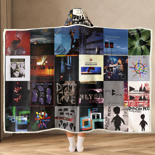 Depeche Mode Albums Wearable Hooded Blanket – Retro Music Lover Gift