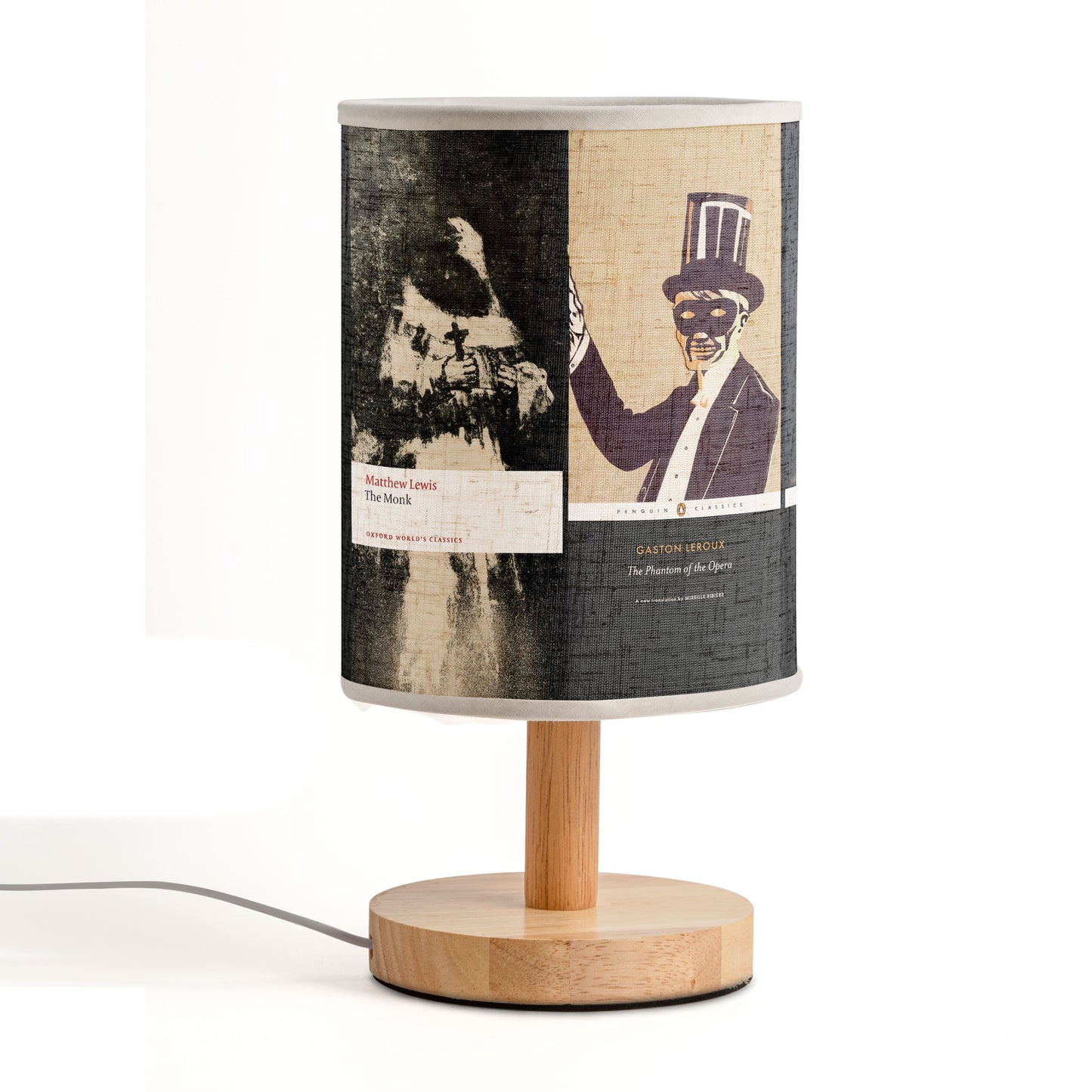 Gothic Literature Table Lamp – Edgar Allan Poe & Horace Walpole Book Cover Design