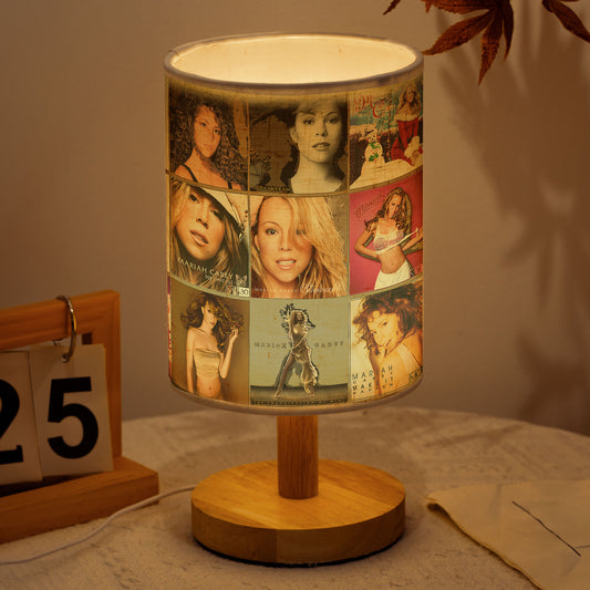 Mariah Carey Album Cover Collage Table Fabric Lamp – Pop & R&B Diva Home Decor