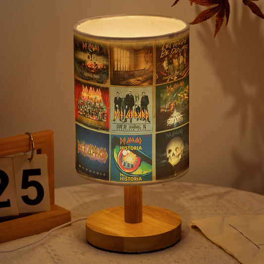 Def Leppard Album Cover Collage Table Lamp – Rock Band Home Decor