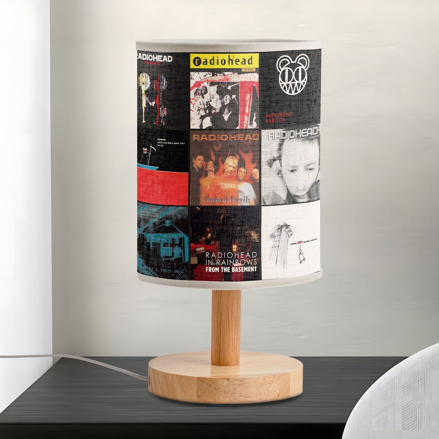 Radiohead Album Cover Fabric Lamp – Alternative Rock Fan Table Light