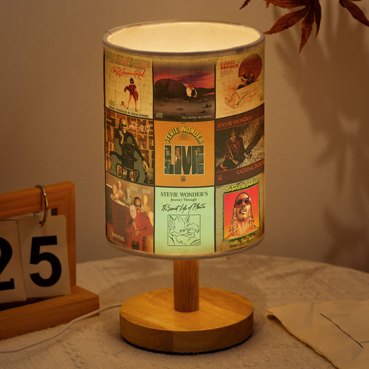 Stevie Wonder Album Cover Collage Fabric Lamp