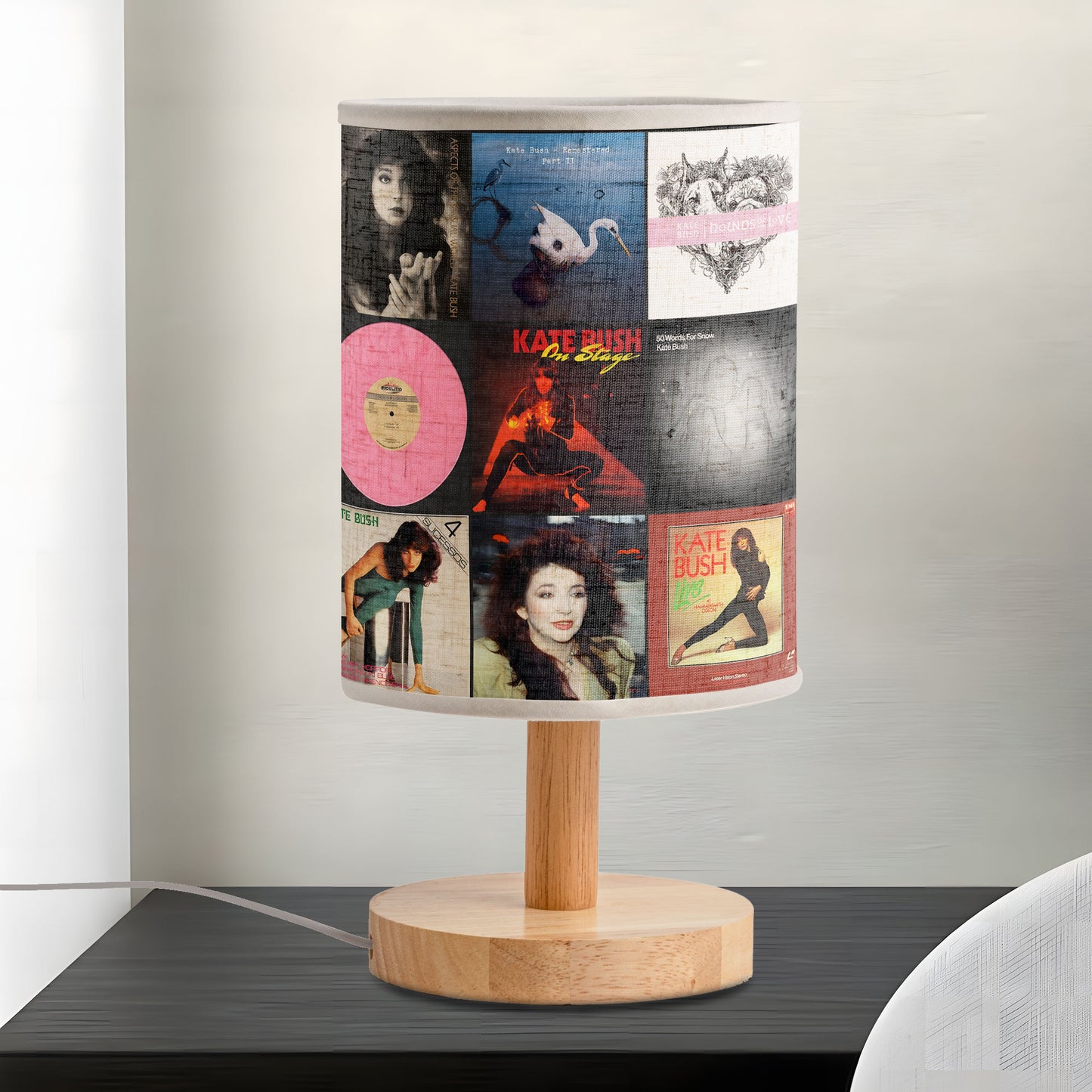 Kate Bush Album Cover Collage Fabric Lamp