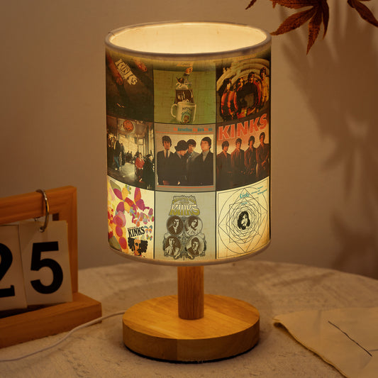 🎵 The Kinks Album Collage Fabric Lamp – Retro Rock Room Decor for Music Lovers