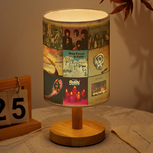 🎸 Deep Purple Album Collage Fabric Lamp – Classic Rock Legends Room Decor