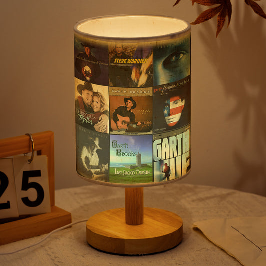 🤠 Garth Brooks Album Collage Fabric Lamp – Country Music Legend Light