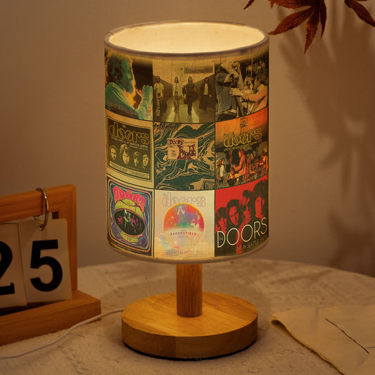 The Doors Album Collage Fabric Lamp – Psychedelic Rock Legend Light