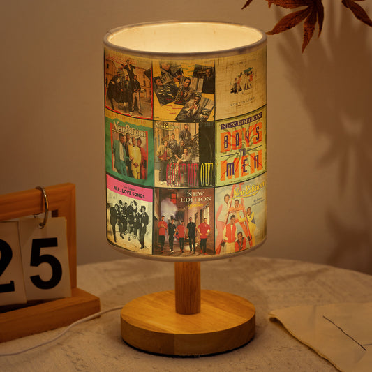 🎵 New Edition Album Collage Fabric Lamp – 80s R&B Retro Light