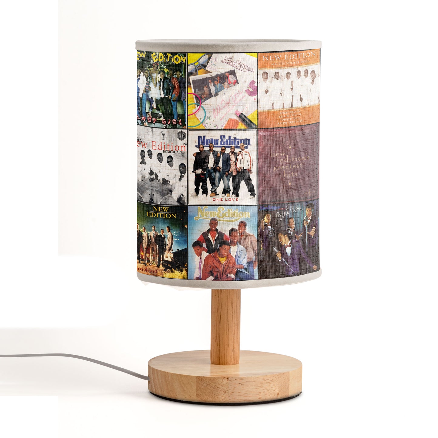 🎵 New Edition Album Collage Fabric Lamp – 80s R&B Retro Light