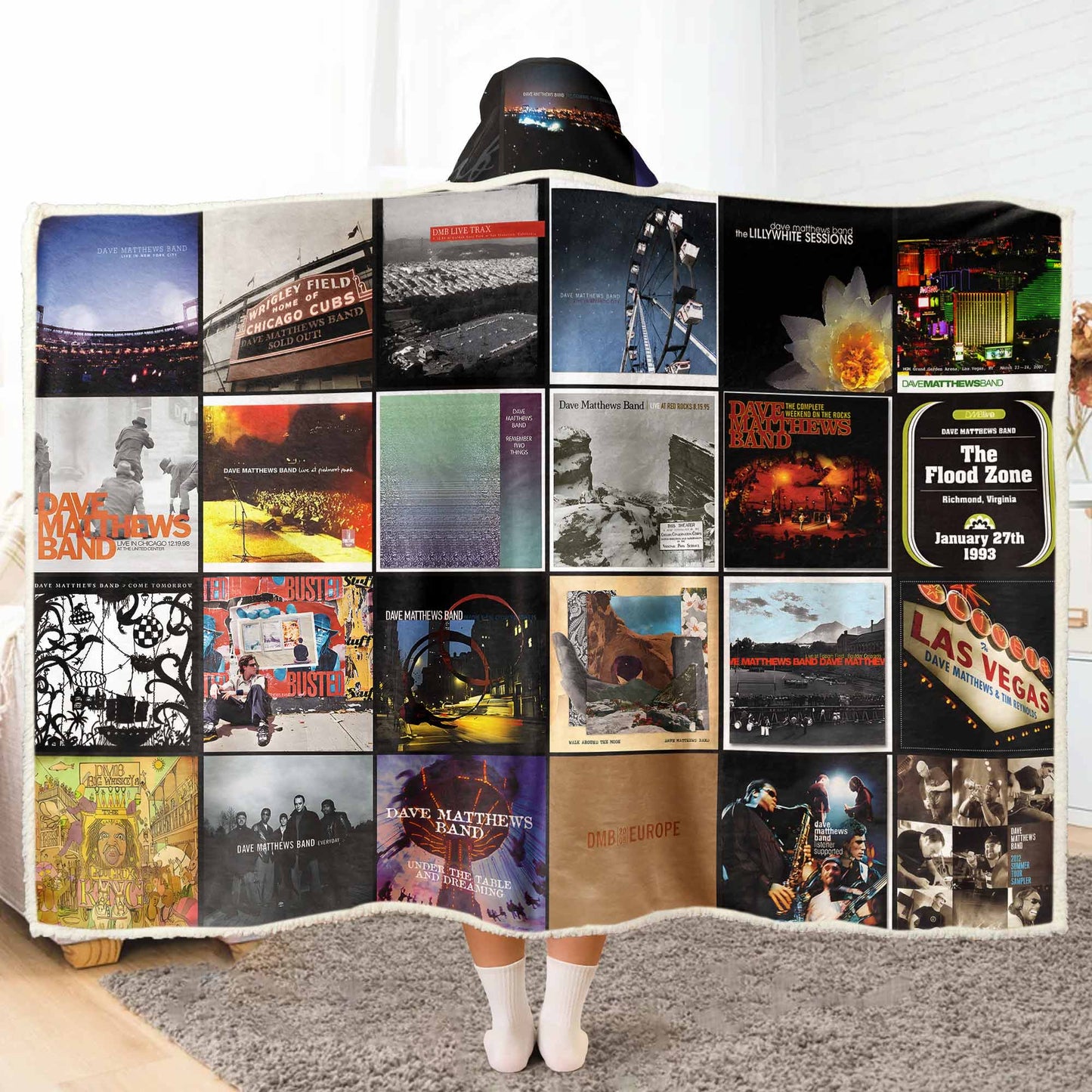 Dave Matthews Band – A Journey Through Albums Wearable Hooded Blanket