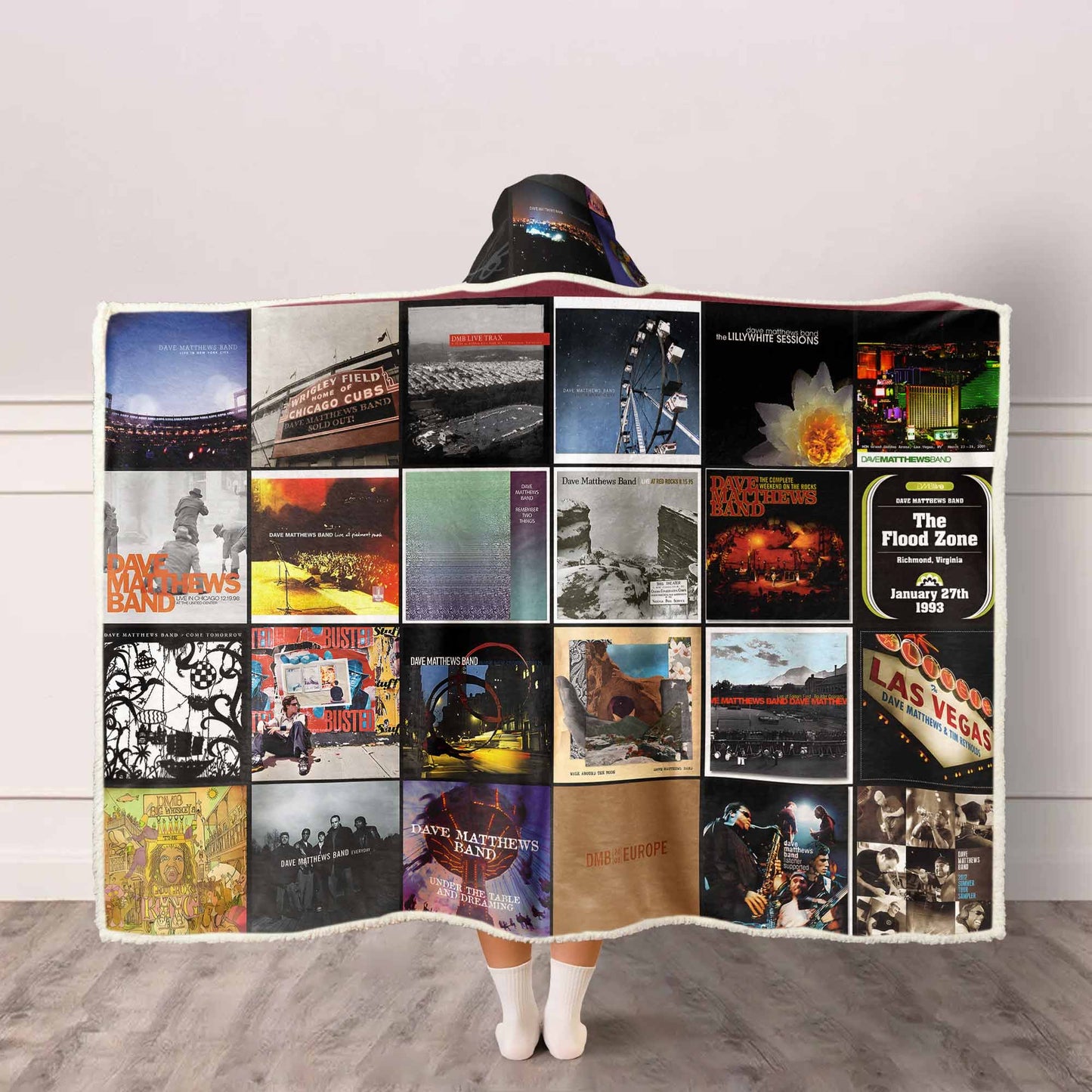 Dave Matthews Band – A Journey Through Albums Wearable Hooded Blanket