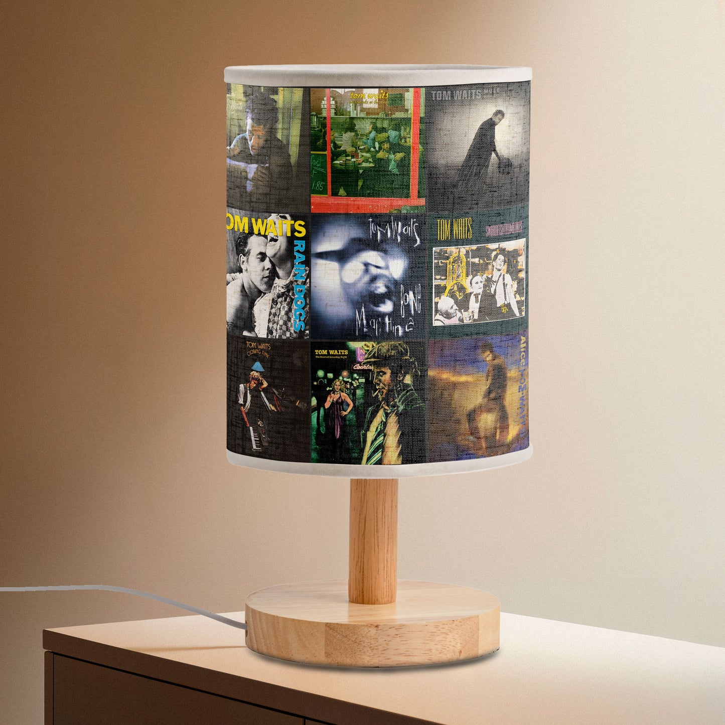 Tom Waits Fabric Lamp – Moody Glow for Dreamers & Drifters