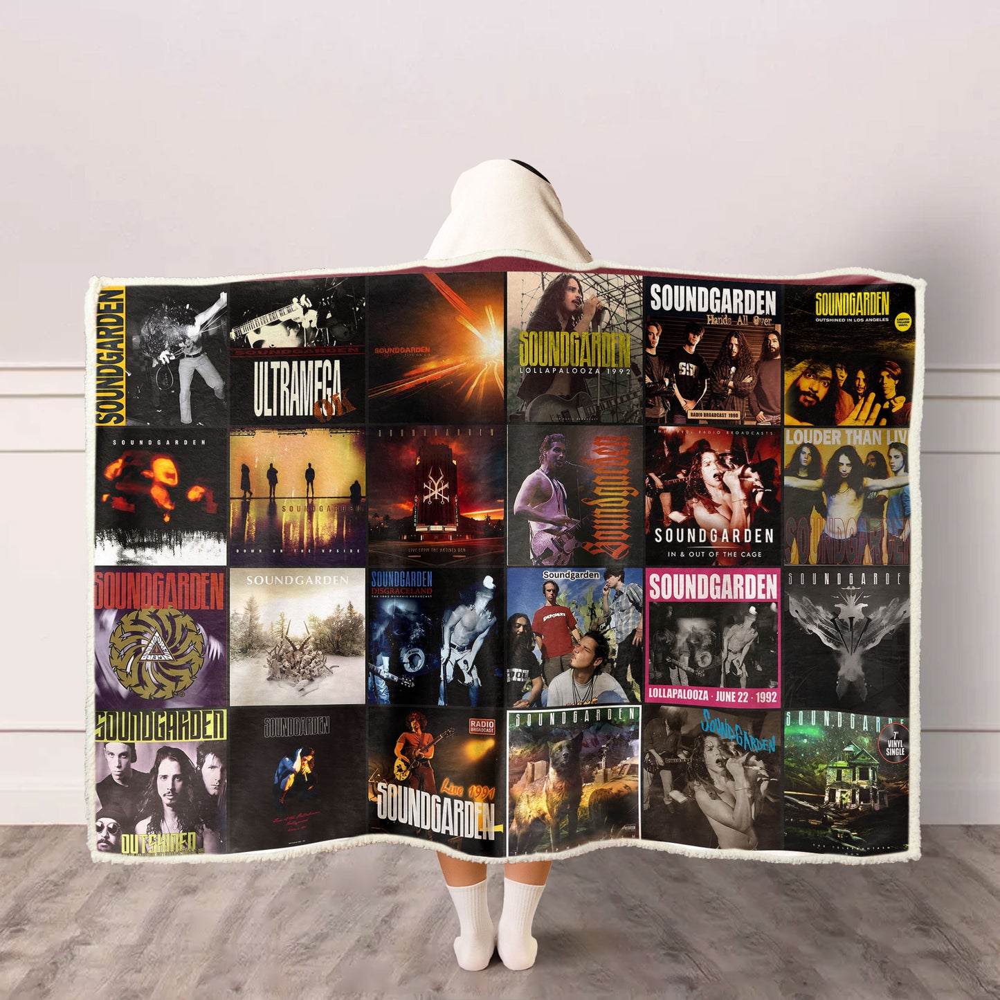 Soundgarden Albums Wearable Hooded Blanket – Grunge Legends & Seattle Vibes