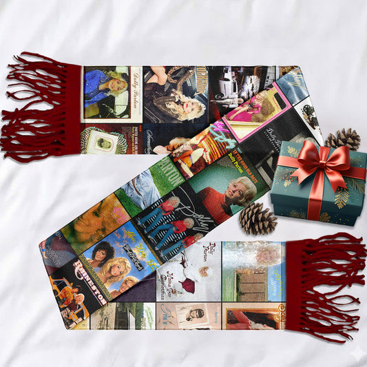 Dolly Parton Album Cover Scarf – Cozy Christmas Gift for Country Music Lovers