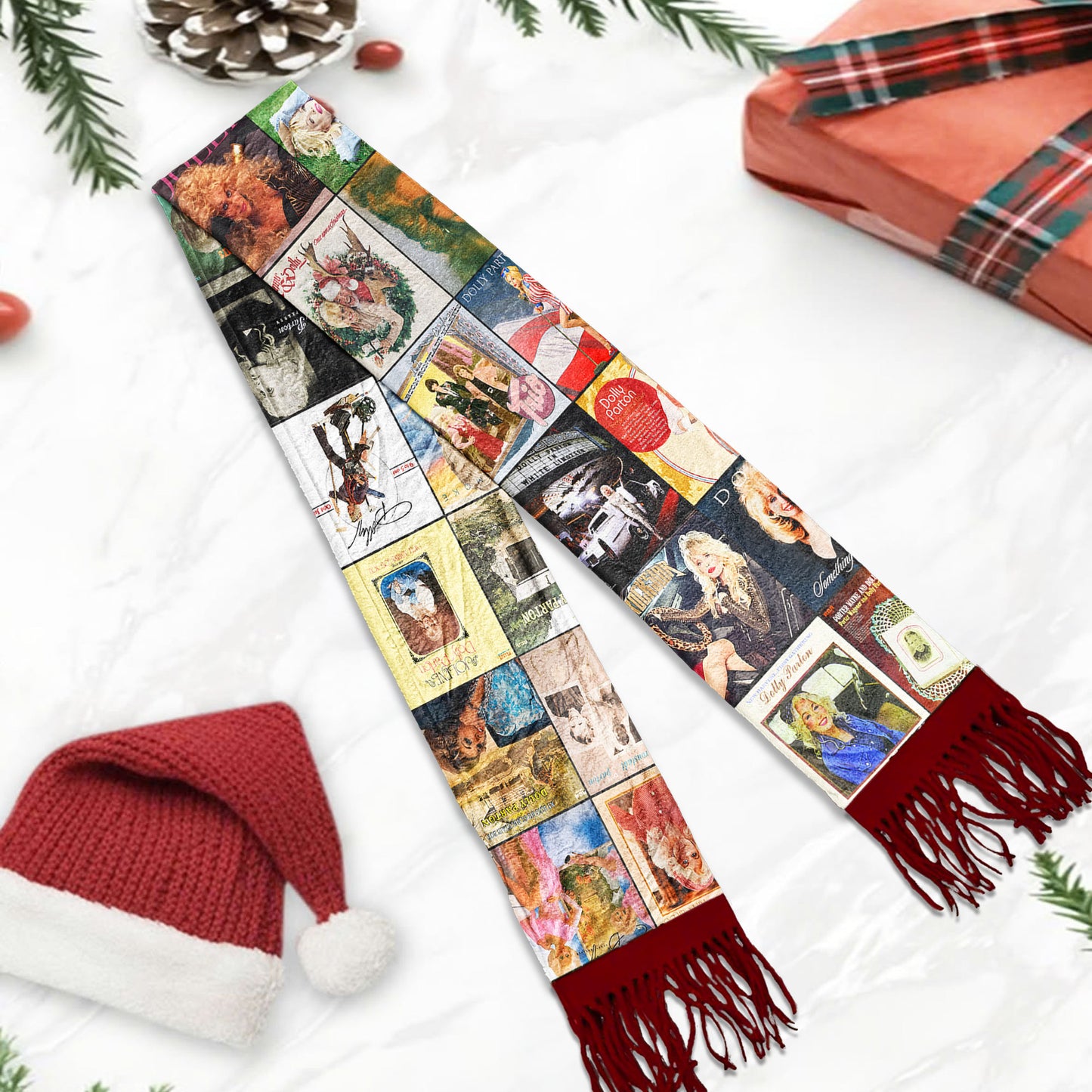 Dolly Parton Album Cover Scarf – Cozy Christmas Gift for Country Music Lovers
