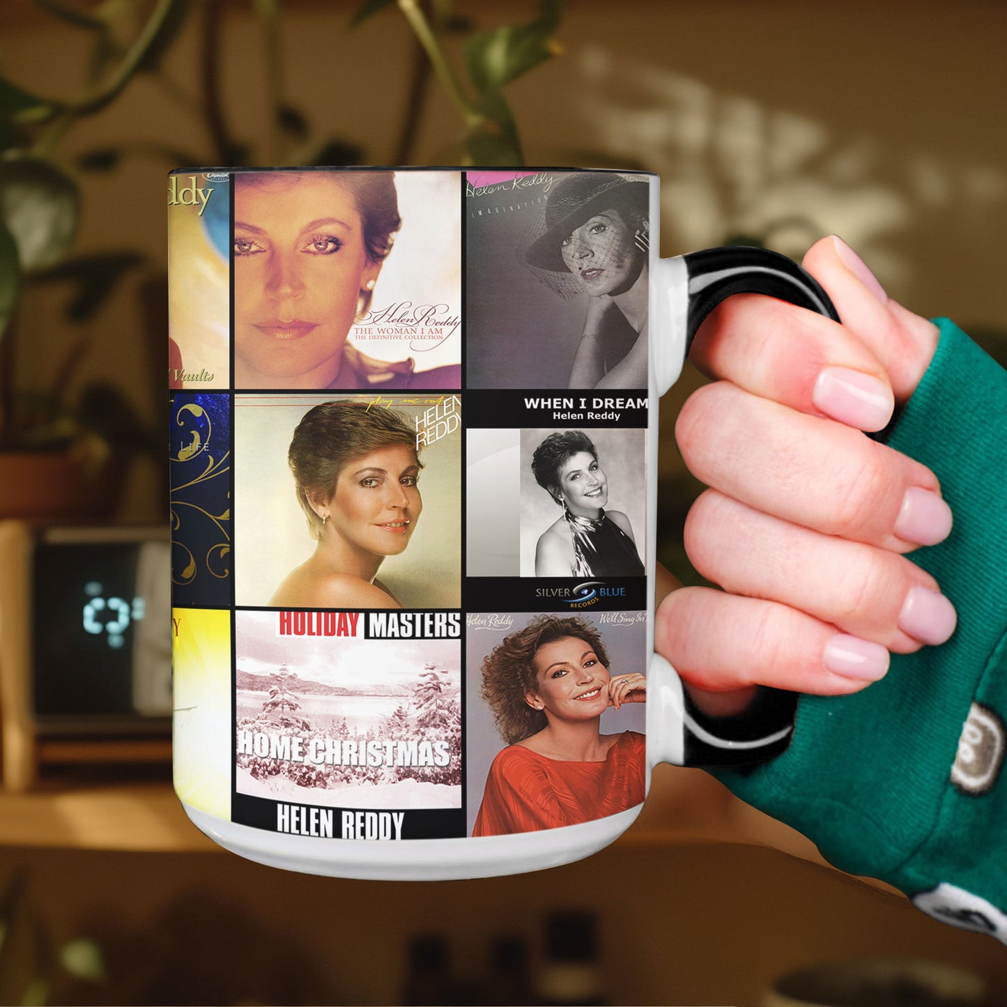 Helen Reddy Accent Mug – Music Album Collage