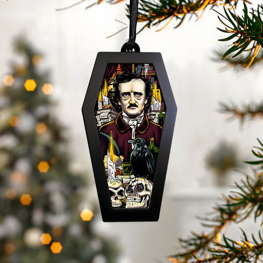 Edgar Allan Poe Gothic Scene – Acrylic & Wood Ornament