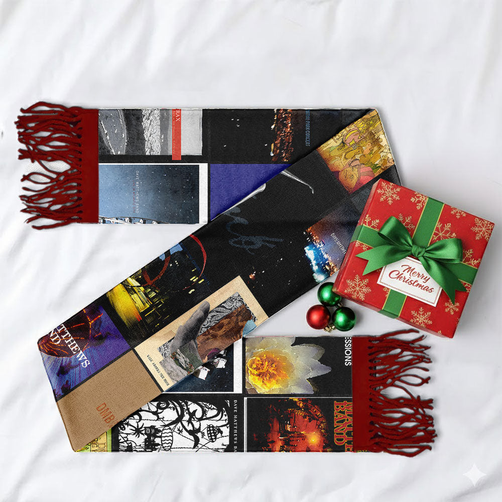 Dave Matthews Band Album Collage Scarf – Artistic Music Fan Gift