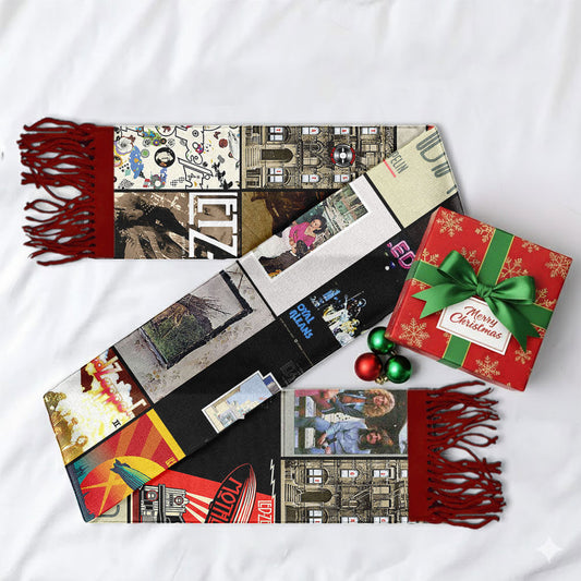 Led Zeppelin Album Collage Scarf – Vintage Rock Fan Gift