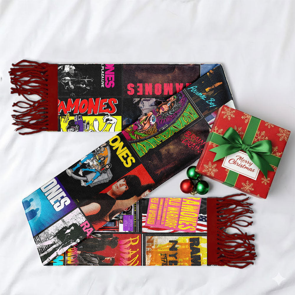 Ramones Album Collage Scarf – Punk Rock Fan Gift