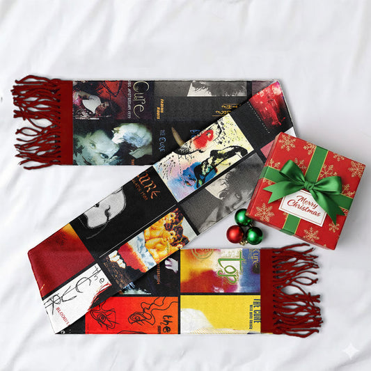 The Cure Album Collage Scarf – Gothic Rock Fan Gift