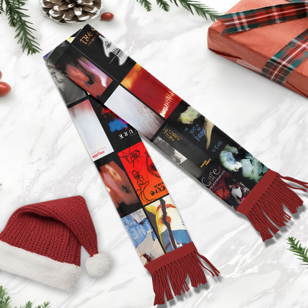 The Cure Album Collage Scarf – Gothic Rock Fan Gift
