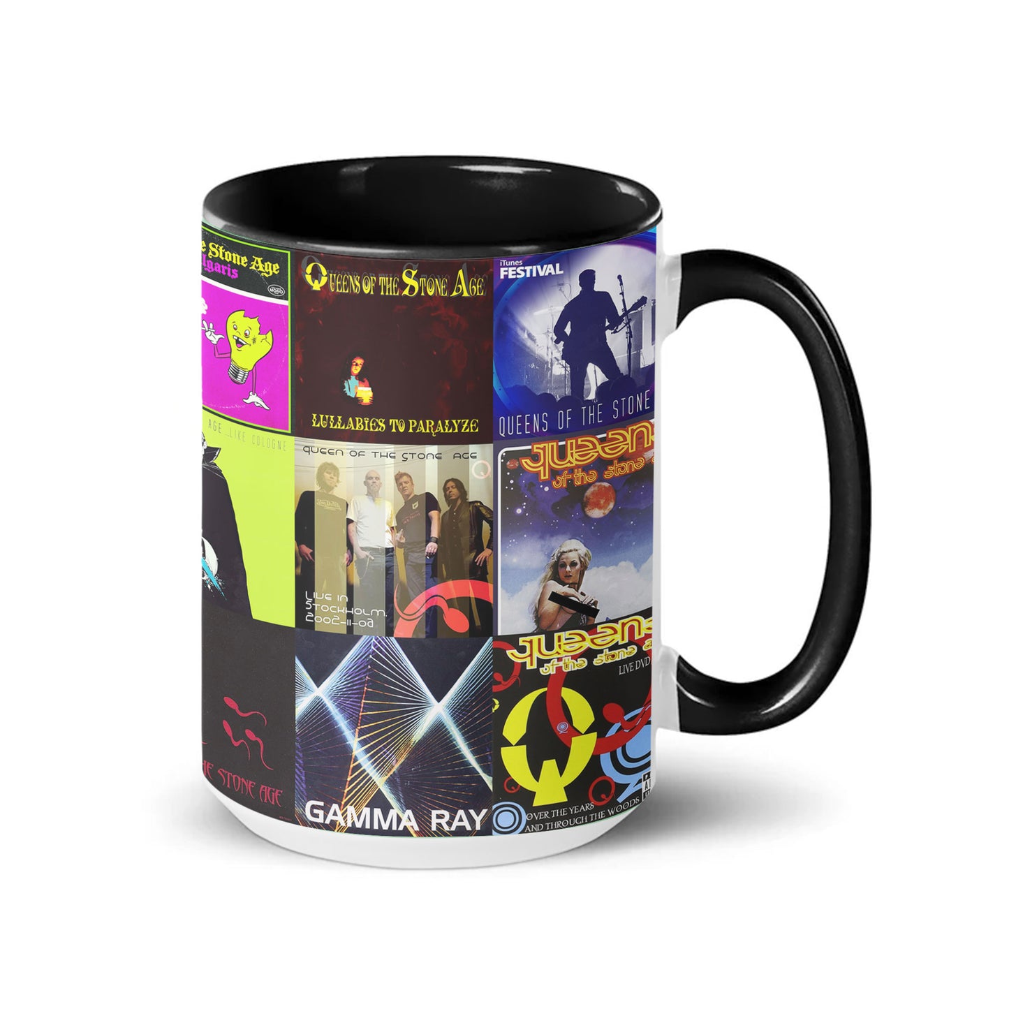 Queens of the Stone Age Accent Mug – Classic Album Cover Collage Gift for Rock Fans