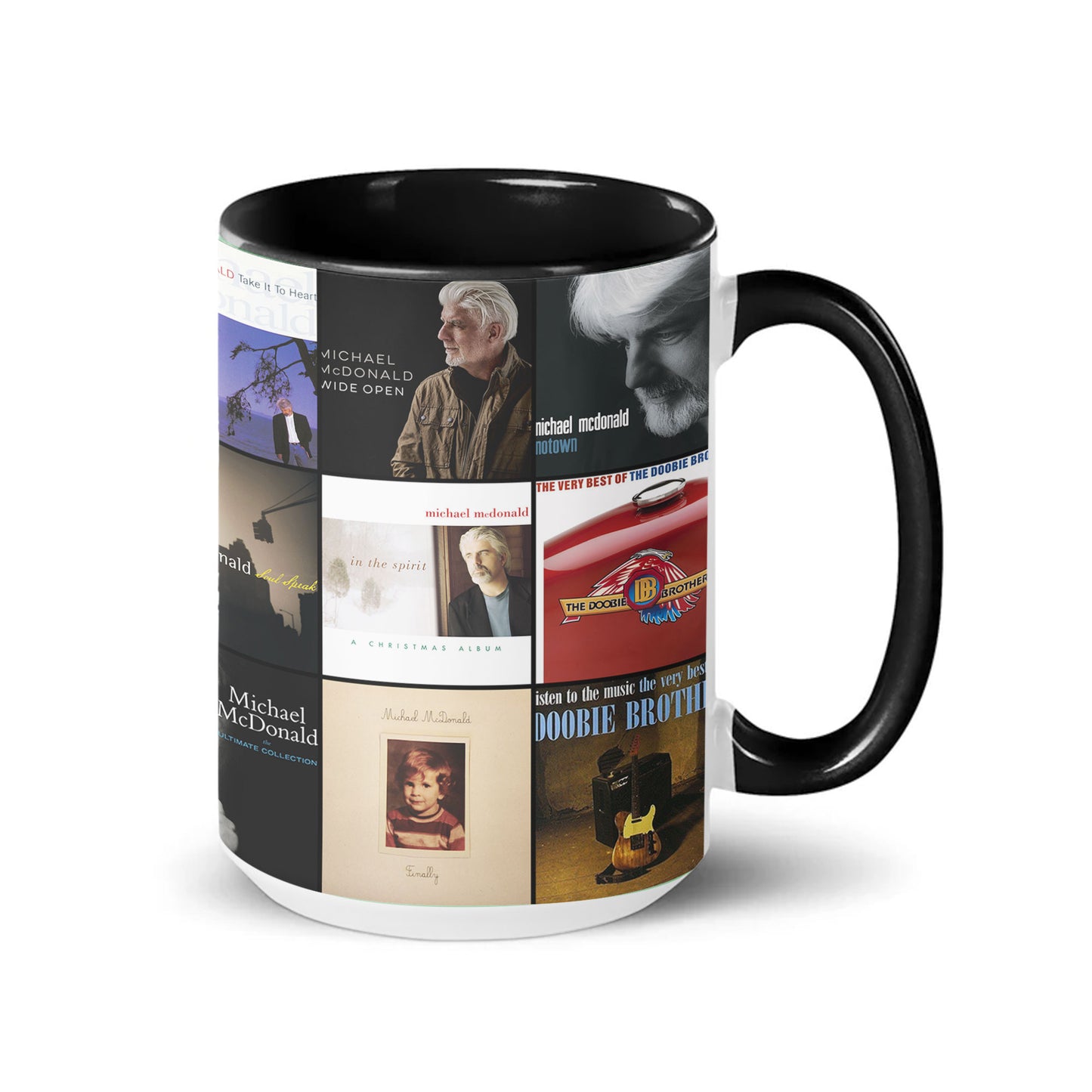 Michael McDonald Accent Mug – Classic Album Cover Collage Gift for Soul & Soft Rock Fans