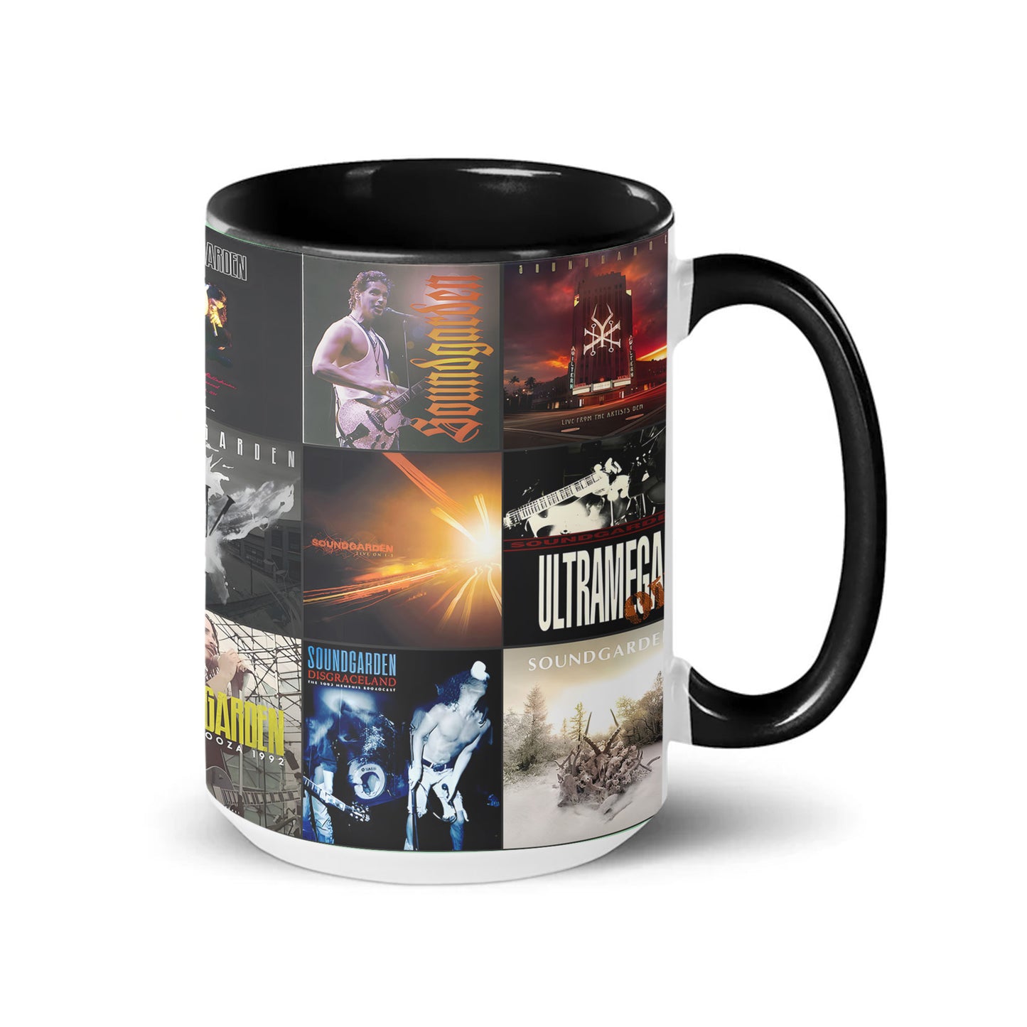 Soundgarden Accent Mug – Classic Album Cover Collage for Grunge Rock Fans