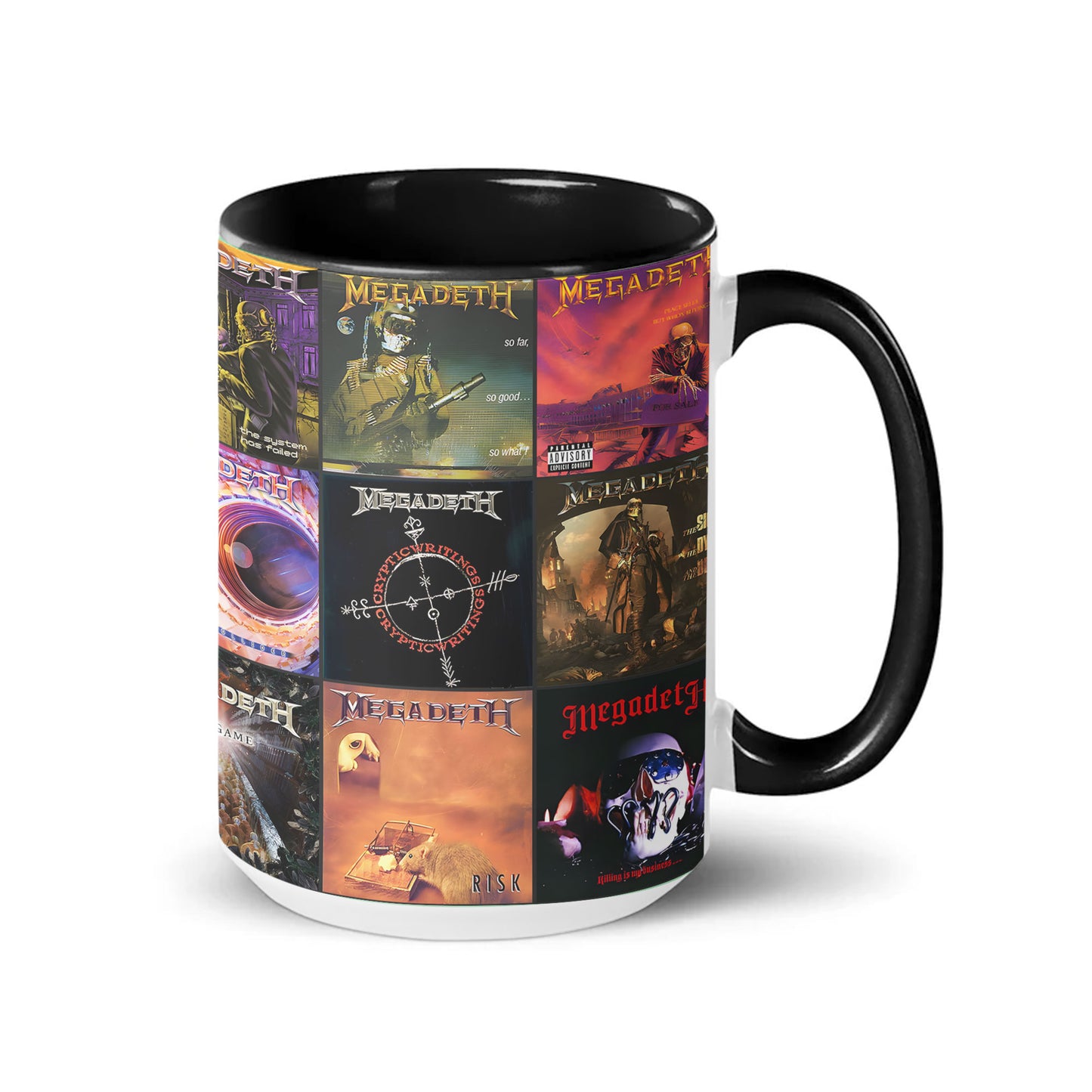 Megadeth Accent Mug – Thrash Metal Titans Album Collage Gift