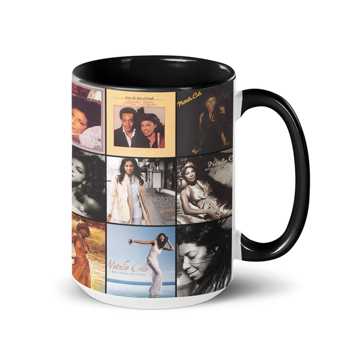 Natalie Cole Accent Mug – Classic Album Cover Collage Gift for Music Fans