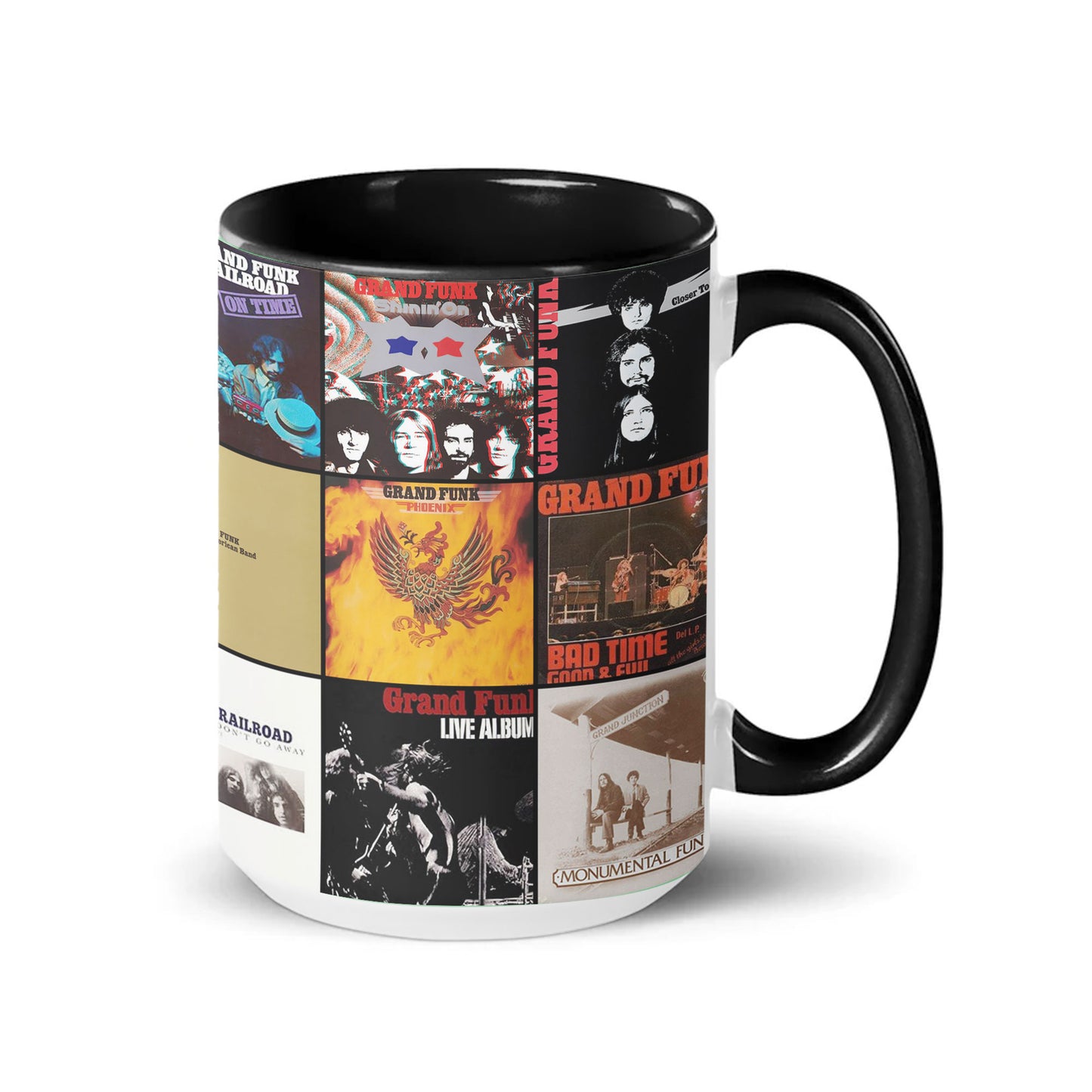 Grand Funk Railroad Accent Mug – Classic Rock Album Collage Gift