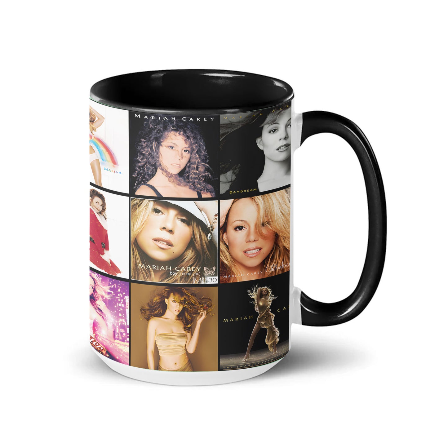 Mariah Carey Accent Mug – Pop & R&B Diva Album Collage Gift