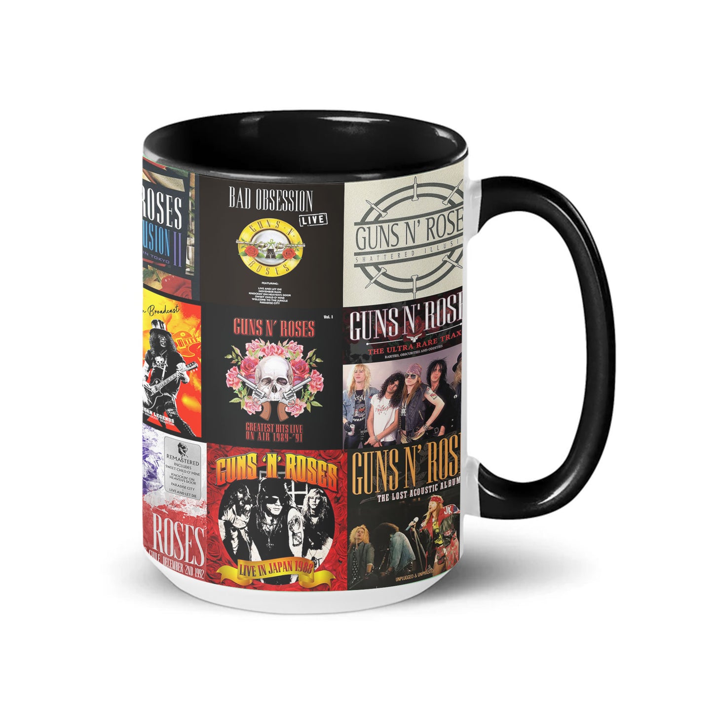 Guns N’ Roses Accent Mug – Classic Album Cover Collage Gift for Rock Fans