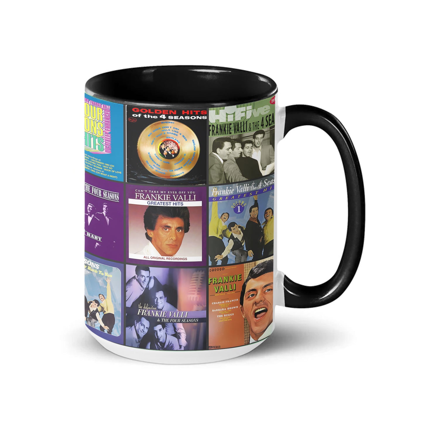 Frankie Valli & The Four Seasons Accent Mug – Classic Album Cover Collage Gift for Music Lovers