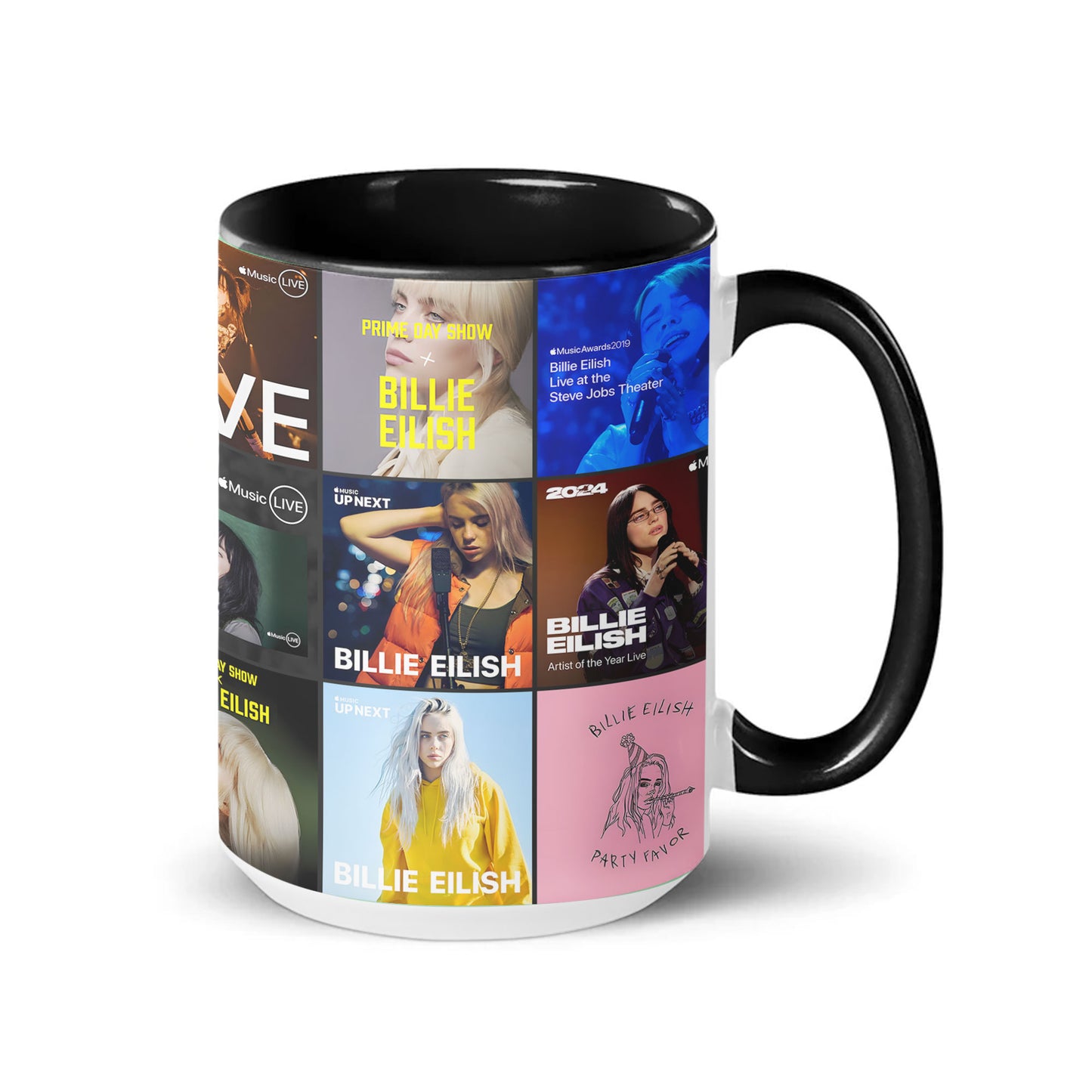 Billie Eilish Accent Mug – Alt-Pop Album Art Collage Gift