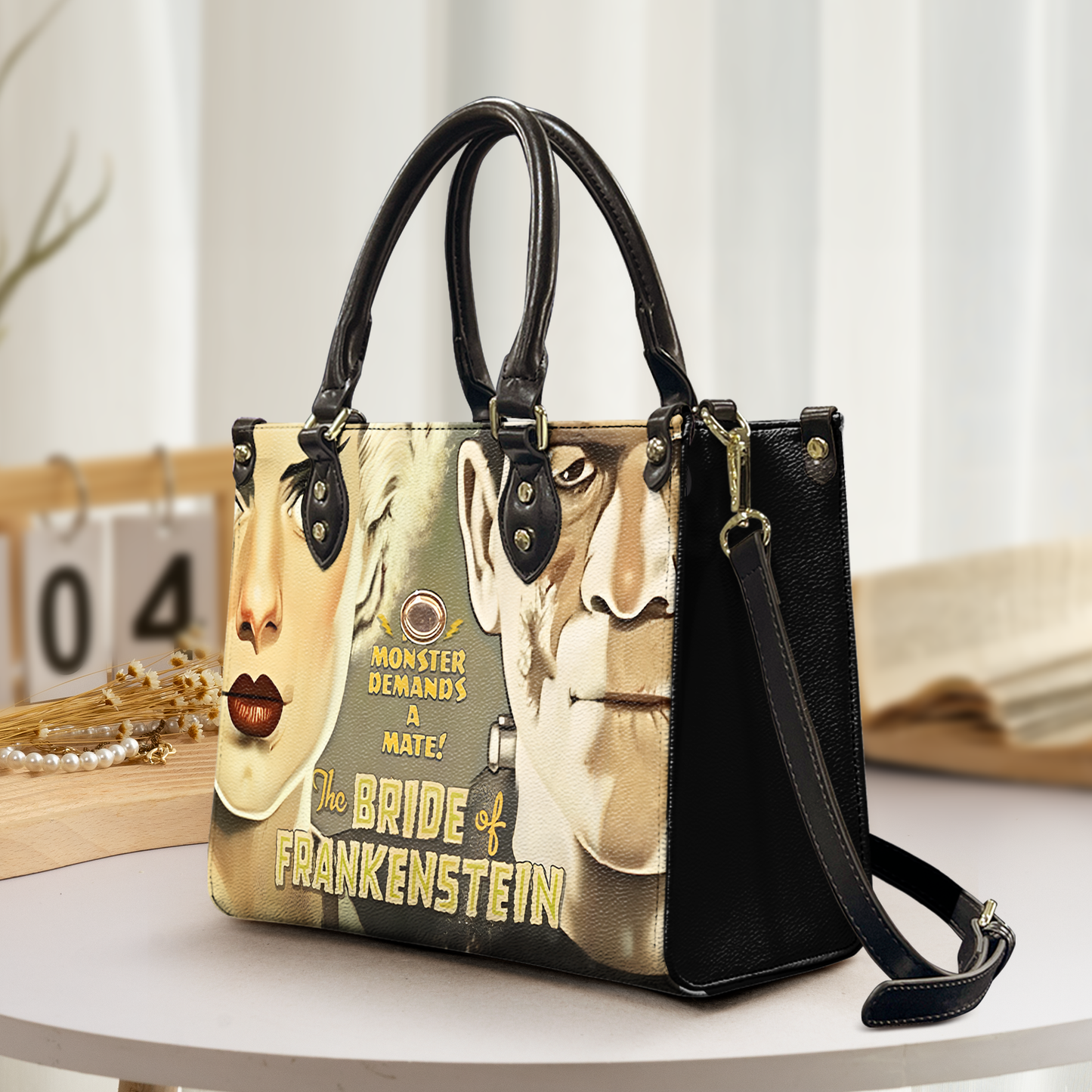 The Bride of Frankenstein Vintage Horror Leather Handbag & Wallet Set