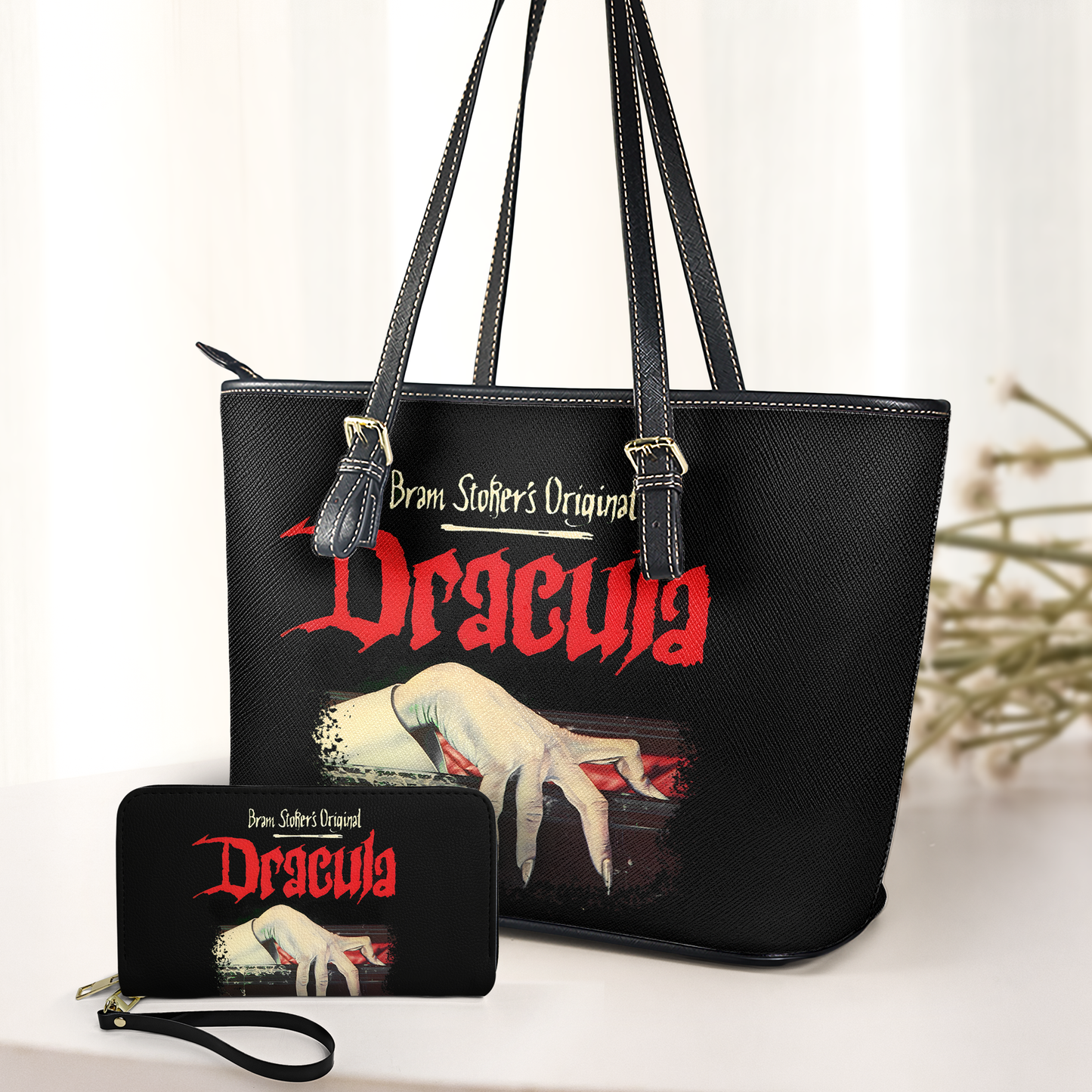 Dracula’s Embrace – Bram Stoker Inspired Leather Handbag & Wallet Set