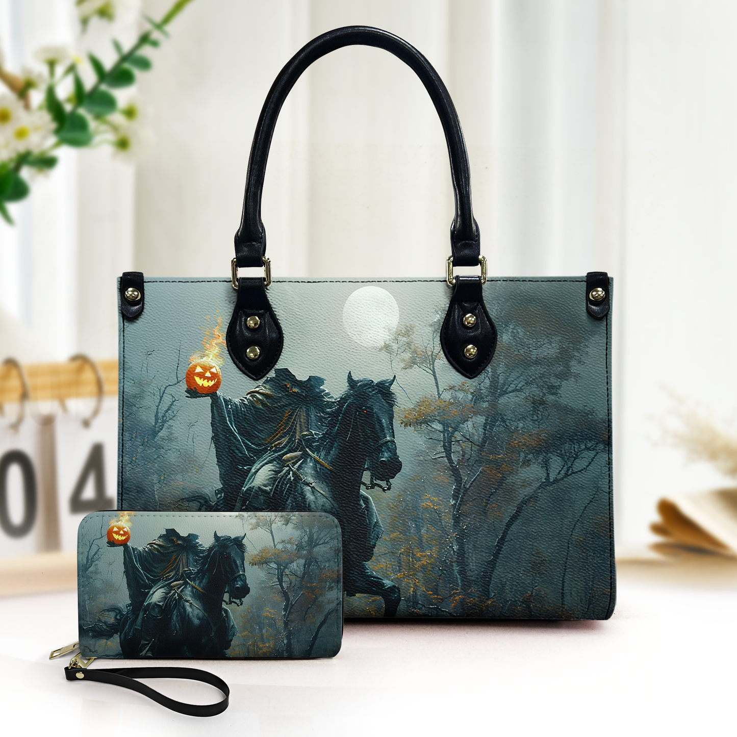 The Headless Horseman – Gothic Leather Handbag & Wallet Set