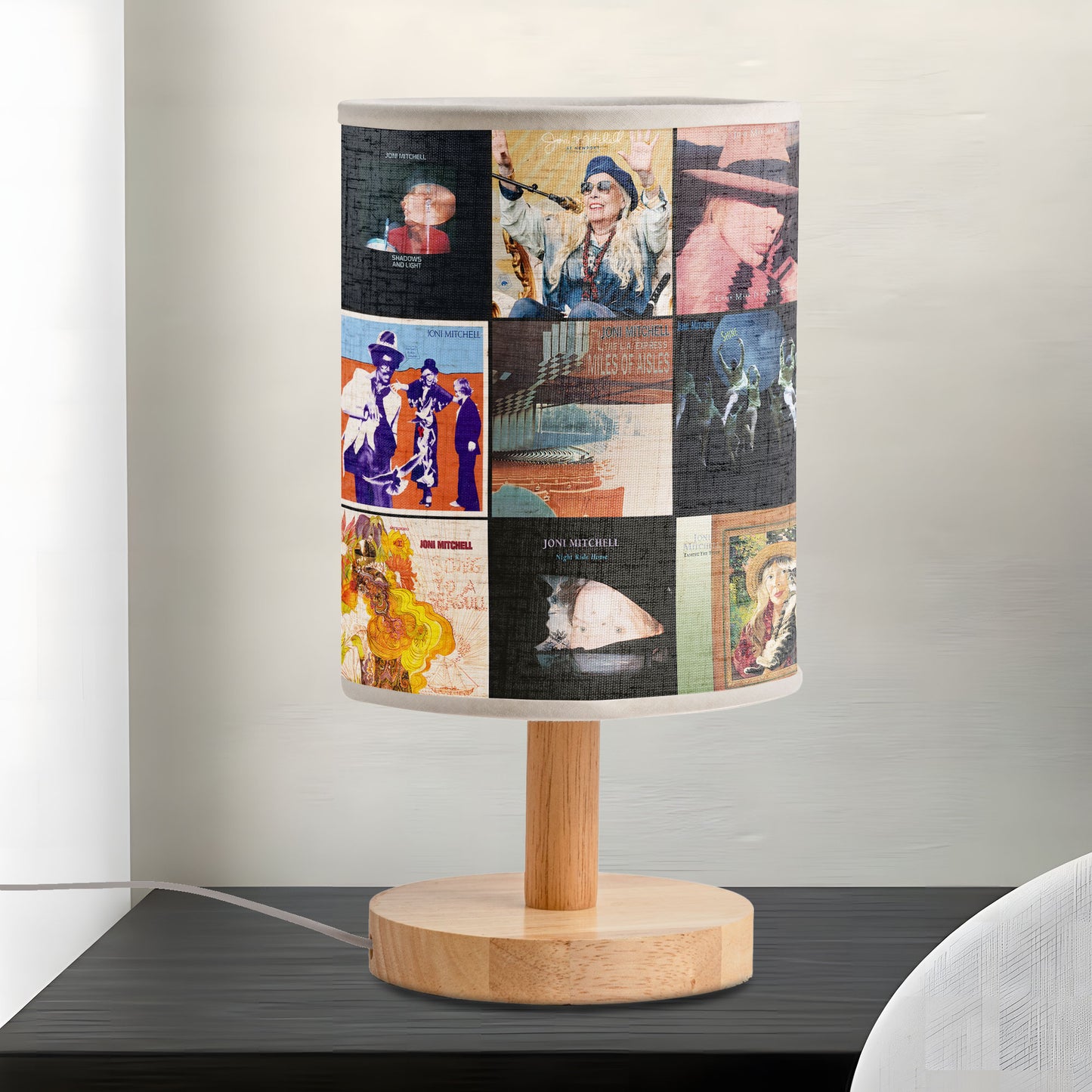 Joni Mitchell Fabric Lamp – A Warm Glow of Folk-Art Nostalgia