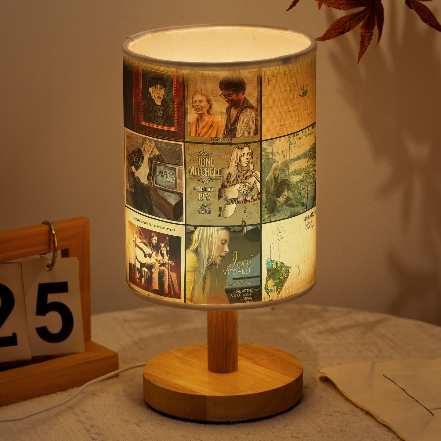 Joni Mitchell Fabric Lamp – A Warm Glow of Folk-Art Nostalgia